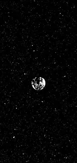 Earth in starry black space wallpaper.