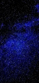 Vibrant blue starry night sky wallpaper.