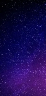 Purple and blue starry night sky wallpaper with cosmic gradient.