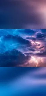 Dynamic stormy sky wallpaper with dramatic clouds and lightning.