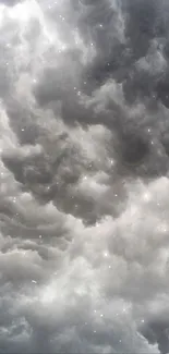 Stormy gray clouds forming a dramatic sky.