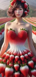 Strawberry fashion in unique artistic design