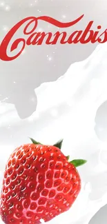 Vibrant red strawberry in a white splash.