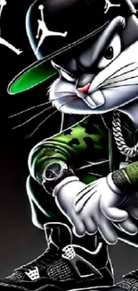 Bugs Bunny in streetwear urban art style.