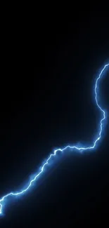 Blue lightning bolt on dark background wallpaper.