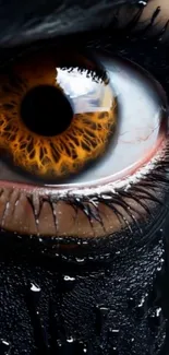 Close-up of a vivid artistic eye with intricate design and textures.