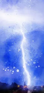 Artistic mobile wallpaper featuring a striking lightning bolt.