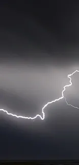 Striking lightning bolt in dark sky wallpaper.