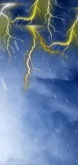 Dynamic mobile wallpaper with lightning and storm clouds.