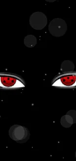 Dark wallpaper featuring striking red eyes centered on a black background.