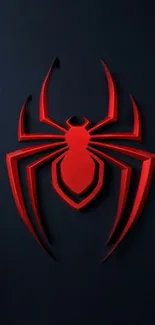 Red spider emblem on black background wallpaper design.