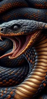 Detailed snake artwork wallpaper with vivid colors.
