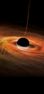 Mesmerizing black hole with vibrant cosmic colors and swirling vortex.