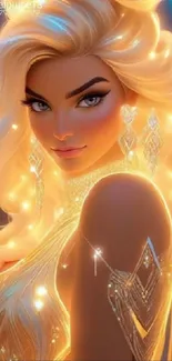 Fantasy art of a stunning blonde in a glowing, elegant design.