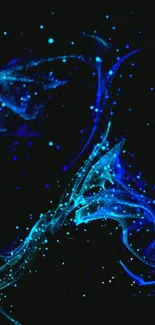 Blue abstract mobile wallpaper with fluid patterns.