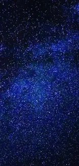 Deep blue galaxy wallpaper with sparkling stars.