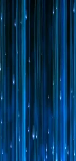 Cascading blue light strands wallpaper.