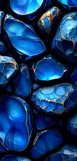 Blue stone texture mobile wallpaper with intricate patterns.