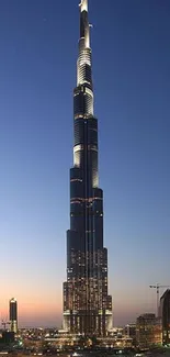 Burj Khalifa at dusk with a stunning cityscape view.