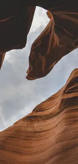 Canyon walls under blue sky, showcasing natural rock formations.