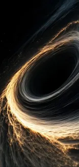 Mesmerizing black hole art with cosmic details.