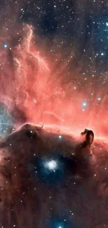 Mobile wallpaper of the Horsehead Nebula with stars.