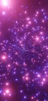 Purple cosmic light wallpaper with stars