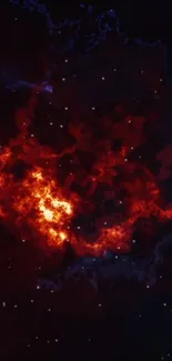 Vibrant cosmic nebula space wallpaper with fiery hues