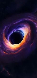 Colorful cosmic vortex with a black hole.