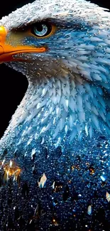 Shimmering eagle crafted with crystal elegance and vibrant colors.