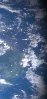 A breathtaking view of Earth from space showcasing oceans and clouds.