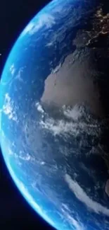 Beautiful view of Earth from space highlighting the blue atmosphere.