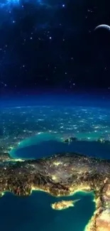 Breathtaking view of Earth from outer space, highlighting vibrant blue tones.