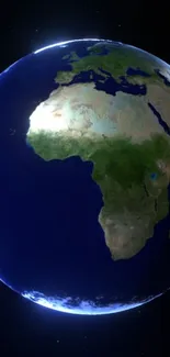 View of Earth from space, highlighting Africa and Europe.