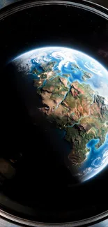 View of Earth from space with vivid colors.