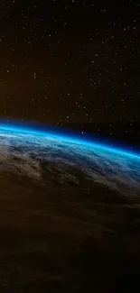 Earth from space, vibrant cosmic background, mobile wallpaper.