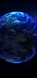 Stunning view of Earth from space with vibrant blue hues.