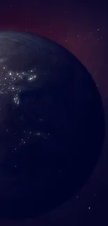 Stunning view of Earth from space with glowing night lights.