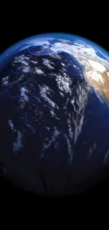 Earth from space mobile wallpaper showing planet's beauty.