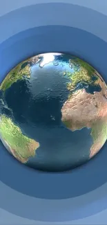 A stunning view of planet Earth from outer space.