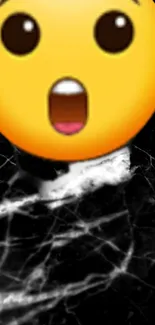 Vibrant emoji on black marble background wallpaper.