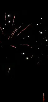 Vibrant fireworks lighting up a black night sky, creating a stunning visual display.