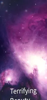 Purple galactic nebula with bright stars wallpaper.