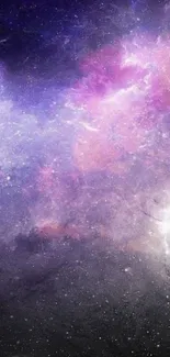 Captivating purple galaxy wallpaper for mobile.