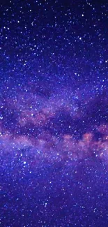 Purple galaxy night sky with stars wallpaper