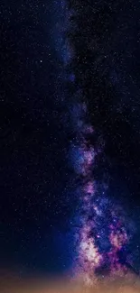 Mobile wallpaper of a vibrant galaxy night sky with stars.