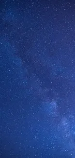 Galaxy night sky wallpaper with stars in deep blue hues.