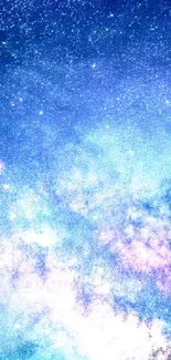 Vibrant galaxy wallpaper with blue and purple hues, perfect for phone backgrounds.