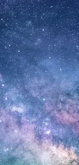 Vibrant galaxy wallpaper with cosmic colors and stars.