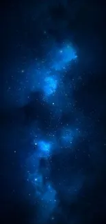 Blue galaxy-themed wallpaper with stars